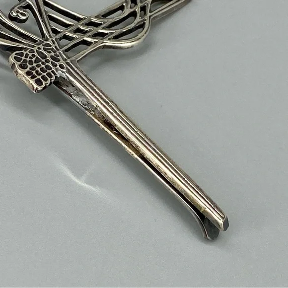 Vintage Turkish Ottoman Tie Clip Sultan Tughra Sterling Silver Suleiman Insignia - Picture 10 of 16